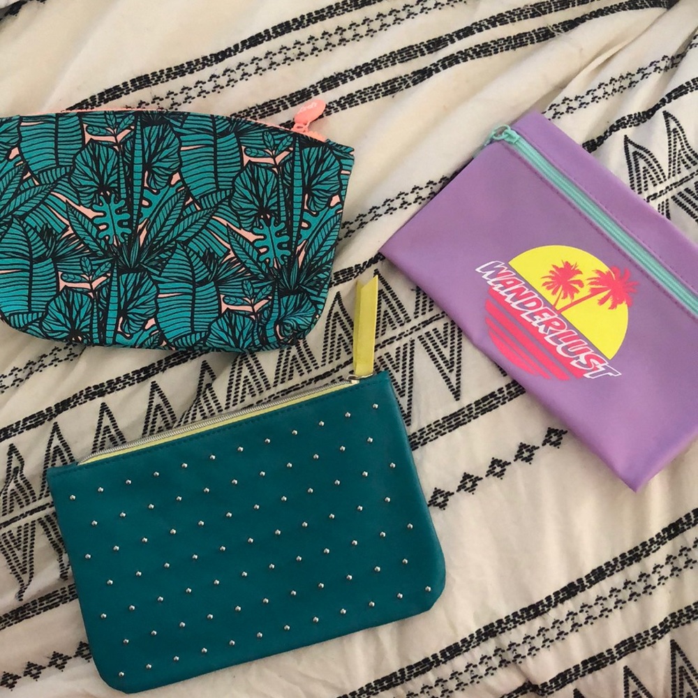 Set of 3 Summer-Themed Makeup Bags